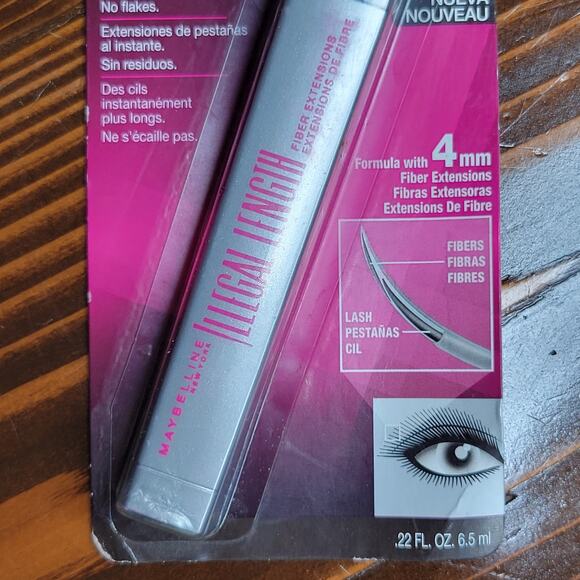 MAYBELLINE Illegal Length Fiber Extensions Washable Mascara 930 BLACKEST BLACK - Picture 4 of 8